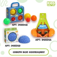 Мяч массажный ONLYTOP &laquo;Ёжик&raquo;, d= 9 см, цвет голубой