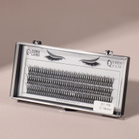 Набор накладных ресниц &laquo;Ласточкин хвост&raquo;, пучки, 14 мм, толщина 0,1 мм, изгиб С, 12 D