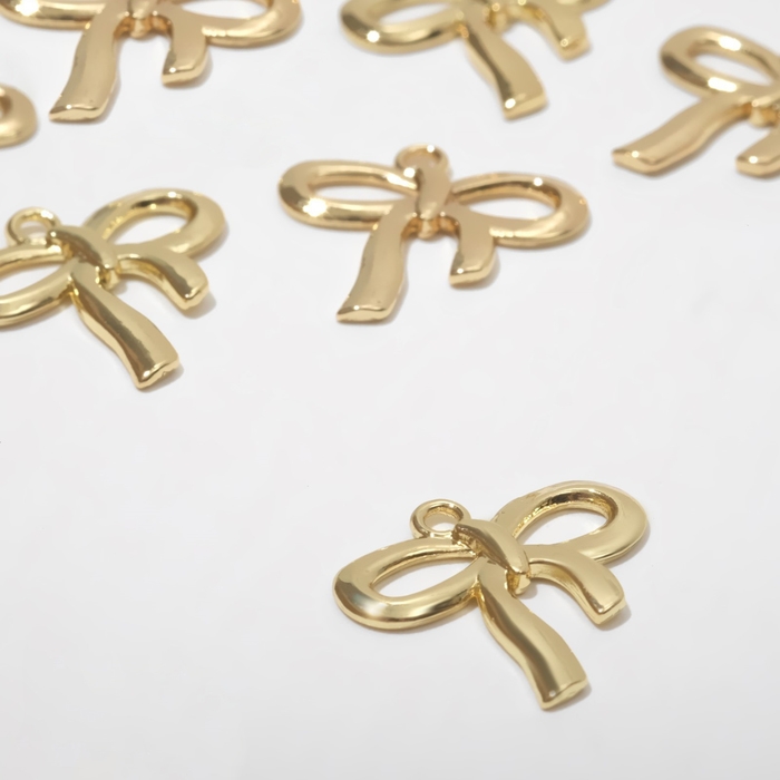 Подвеска &laquo;Бантик&raquo;, набор 10 шт., цвет золото