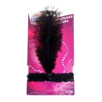 Повязка на голову, с пером, цвет чёрный Повязка на голову, с пером, цвет чёрный