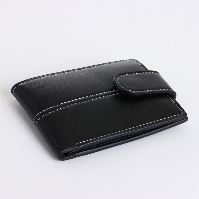 Портмоне мужское на кнопке, цвет чёрный Портмоне мужское на кнопке, цвет чёрный