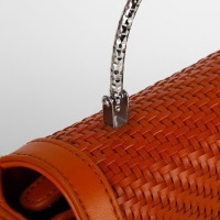 Ручка для сумки &laquo;Рифлёная рамка&raquo;, металлическая, на прокол, 13 &times; 9 см, цвет серебряный