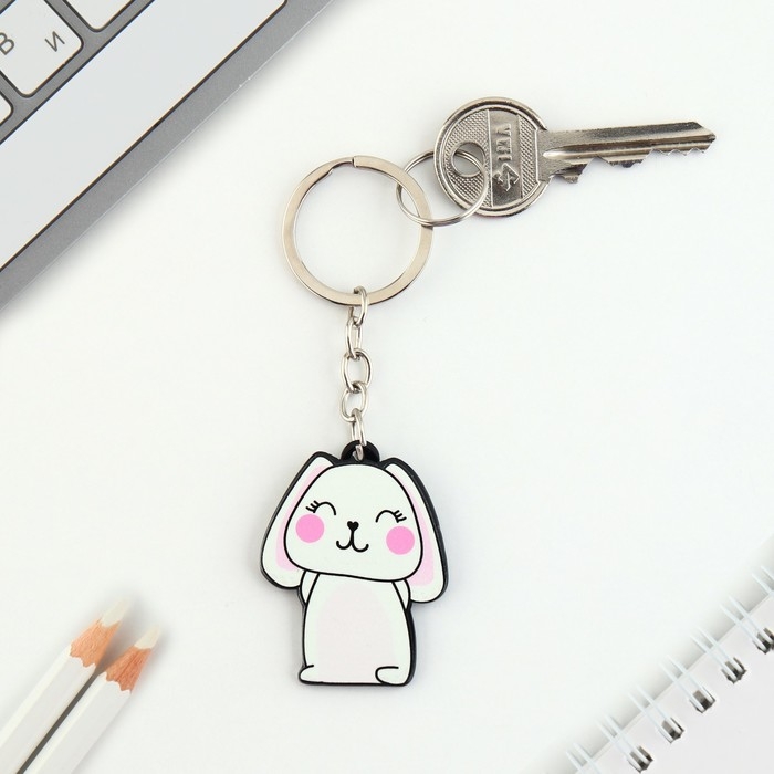 Брелок для ключей акриловый &laquo;Зайка&raquo;, 3,5 х 10 см