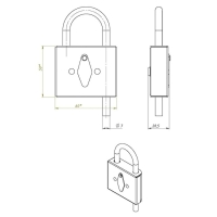 Замок висячий контрольный ВС-5 цинк , 10 шт Замок висячий контрольный ВС-5 цинк , 10 шт