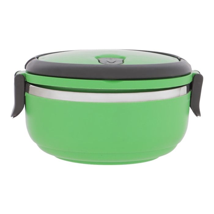 Ланч бокс с отделением для еды, контейнер для еды Ланч бокс с отделением для еды, контейнер для еды "Доляна", 500 мл, 8 х 17 см, зеленый