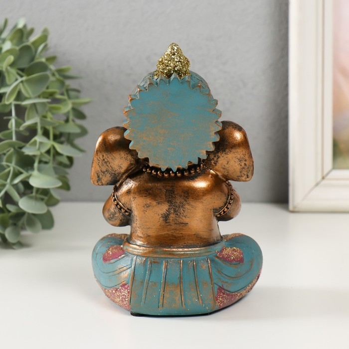 Сувенир полистоун Сувенир полистоун "Ганеша - не слышу, не вижу, не скажу" с золотой патиной МИКС 11х9,5х16 см 99303