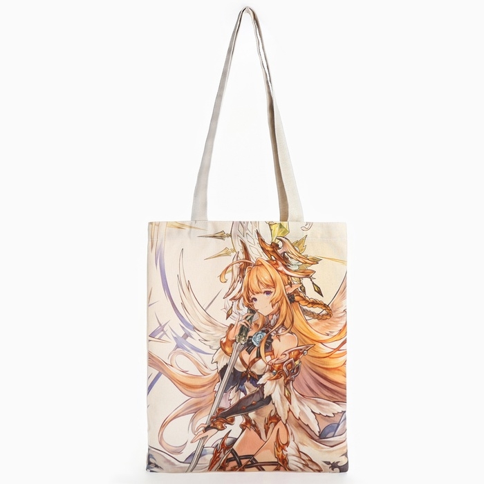 Шопер &laquo;Аниме&raquo; 33,5 х 39,5 см., отдел без молнии, без подклада, белый