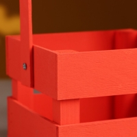 Кашпо деревянное 12&times;11&times;9 см "Однушка Лайт", двухреечное, красный Дарим Красиво