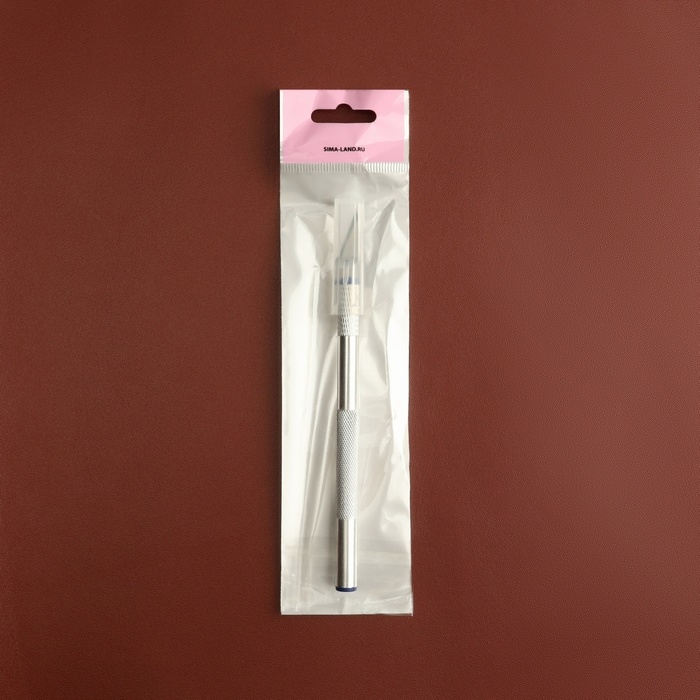 Нож макетный для работы с кожей, 14,5 &times; 0,8 см, цвет серебряный