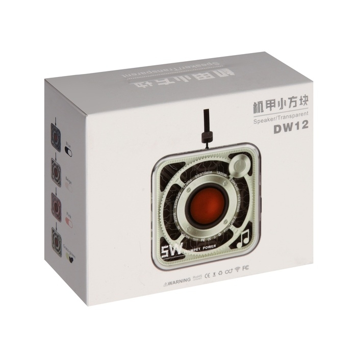 Портативная колонка DW12, 5 Вт, прозрачная, 400 мАч, зелёная Портативная колонка DW12, 5 Вт, прозрачная, 400 мАч, зелёная