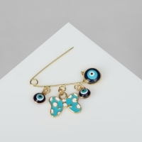 Булавка-оберег &laquo;Для малышки&raquo;, цвет сине-голубой в золоте