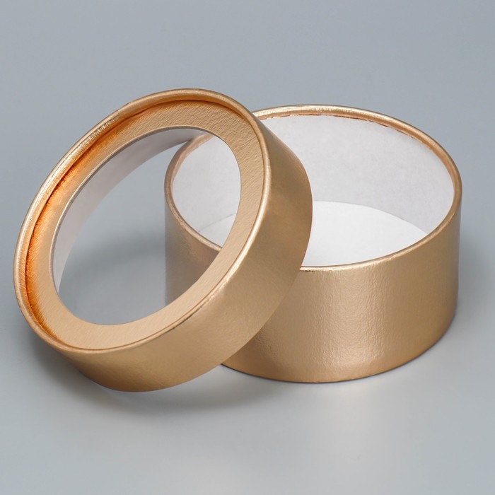 Коробка для макарун, кондитерская упаковка тубус с окном, &laquo;Золото&raquo;, 12 х 12 х 5 см