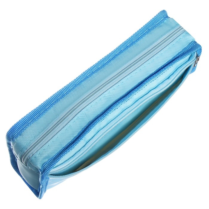 Пенал школьный на молнии Calligrata "Аниме", 2 отделения, голубой