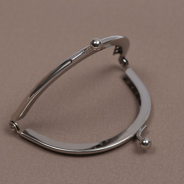 Фермуар пришивной «Полукруг», 8 см, цвет серебряный Фермуар пришивной «Полукруг», 8 см, цвет серебряный