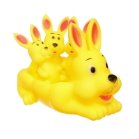 Набор резиновых игрушек для ванны &laquo;Мыльница: Зайчик&raquo;, с пищалкой, 4 шт, Крошка Я