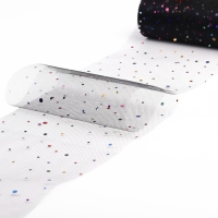 Фатин с разноцветными блёстками, 15 см, 11 &plusmn; 1 г/кв.м, 23 &plusmn; 1 м, цвет чёрный №40