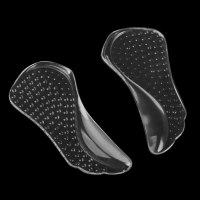 Полустельки для обуви, с супинатором, массажные, на клеевой основе, силиконовые, 12 &times; 6 см, пара, цвет прозрачный