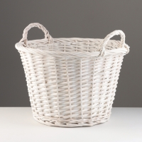 Набор корзин из 3 шт, D39xH26 см, D33xH23 см, D27xH20 см, белый, ива Набор корзин из 3 шт, D39xH26 см, D33xH23 см, D27xH20 см, белый, ива