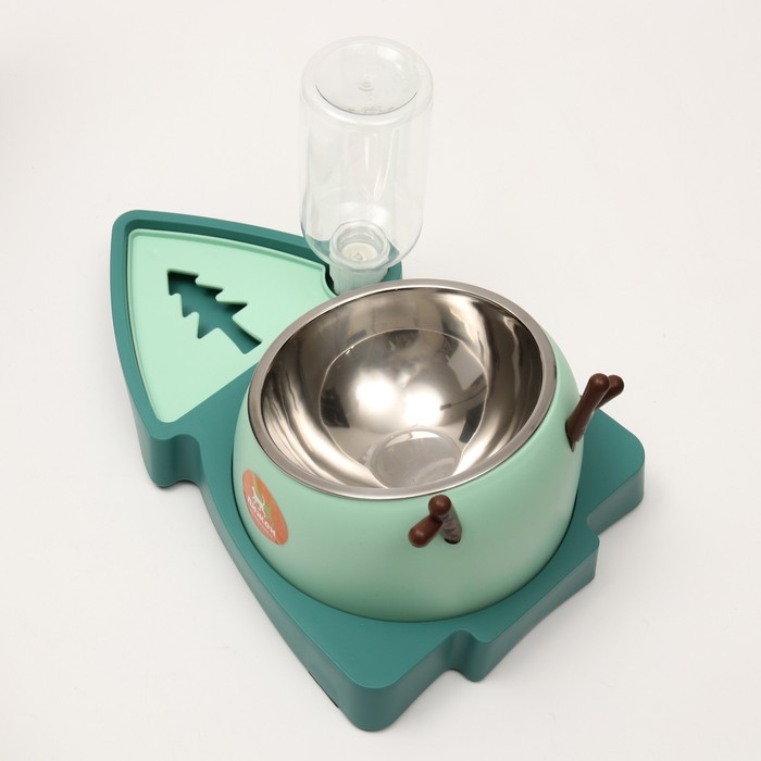 Миска металлическая на пластиковом основании, 31,8 х 20 х 14 см, зелёная