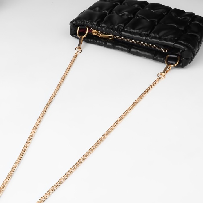 Цепочка для сумки, с карабинами, железная, 6 &times; 8 мм, 120 см, цвет золотой