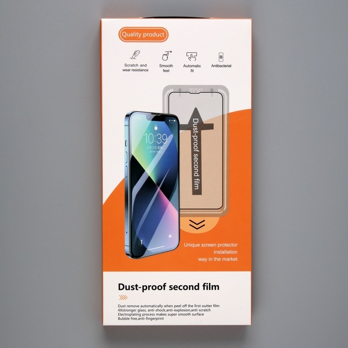 Защитное стекло для iPhone 13 Pro Max/14 Plus, рамка для установки, полный клей, 9H, 0.33 мм Защитное стекло для iPhone 13 Pro Max/14 Plus, рамка для установки, полный клей, 9H, 0.33 мм