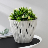 Кашпо для цветов со вставкой &laquo;Вдохновение&raquo;, 4,5 л, цвет чёрно-белый