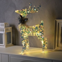 Светодиодная фигура «Олень», 30 × 52 × 14 см, текстиль, металл, 220 В, свечение тёплое белое Светодиодная фигура «Олень», 30 × 52 × 14 см, текстиль, металл, 220 В, свечение тёплое белое