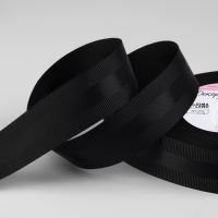 Лента декоративная, репсовая/атласная, 25 мм, 18 &plusmn; 1 м, цвет чёрный