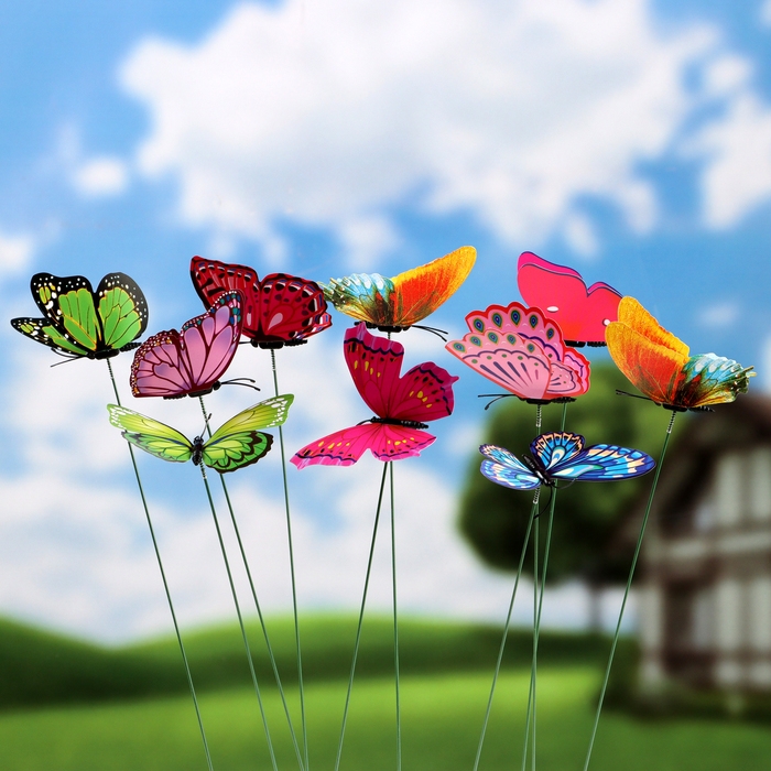 Штекер Штекер "Бабочка Ольви" 10х8см/30см, набор 10шт, МИКС