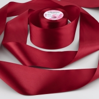 Лента атласная, 75 мм &times; 23 &plusmn; 1 м, цвет вишнёвый №37