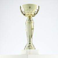 Кубок 107, наградная фигура, золото, подставка камень, 19 см