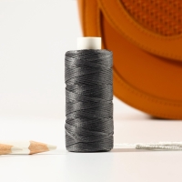 Нитки вощёные, плоские, 150D/16, 0,8 мм, 50 &plusmn; 2 м, цвет тёмно-серый