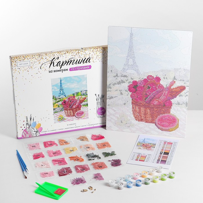 Картина по номерам с алмазной мозаикой без подрамника &laquo;Пикник в Париже&raquo;, 30 х 40 см