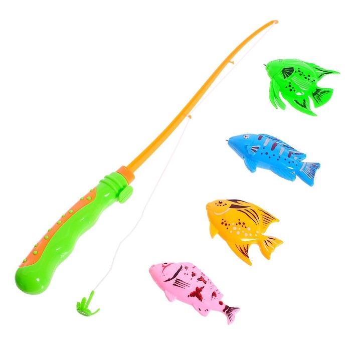 Рыбалка &laquo;Морская волна&raquo;, 4 рыбки, удочка, МИКС