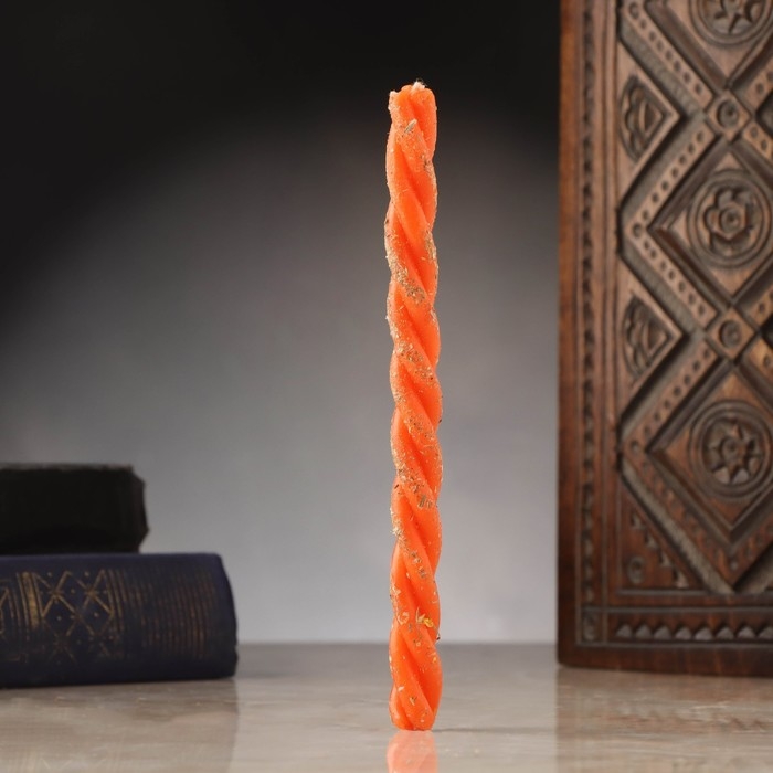 Свеча-скрутка Свеча-скрутка "Женская сила", календула, ромашка и масло иланг-иланга, 16х1,2 см, оранжевый