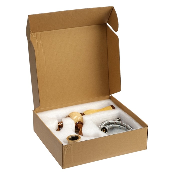 Смеситель для раковины ZEIN Z3795, дизайнерский, однорычажный, картридж 35 мм, цвет медный