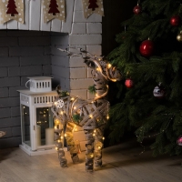 Светодиодная фигура «Серый олень» 44 × 65 × 15 см, металл, текстиль, батарейки ААх2 (не в комплекте), свечение тёплое белое Светодиодная фигура «Серый олень» 44 × 65 × 15 см, металл, текстиль, батарейки ААх2 (не в комплекте), свечение тёплое белое