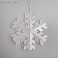 Гирлянда &laquo;Нить&raquo; 2 м с насадками &laquo;Снежинка матовая&raquo;, IP20, прозрачная нить, 36 LED, свечение тёплое белое, 220 В