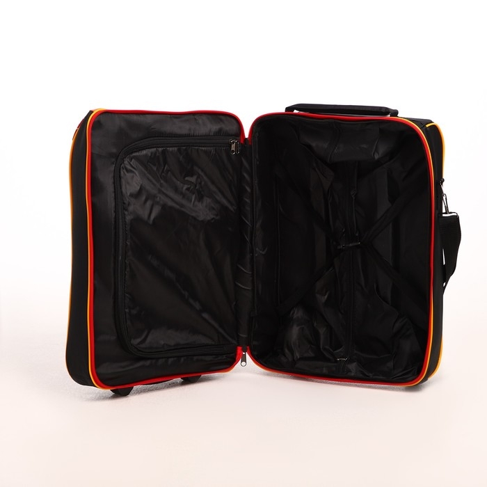 Чемодан детский 32 л (S) Sacvoyage, отдел на молнии, цвет чёрный/оранжевый