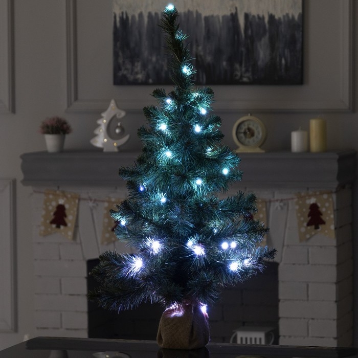 Гирлянда &laquo;Нить&raquo; 5 м роса, IP20, серебристая нить, 50 LED, пульт ДУ, свечение RGB, USB