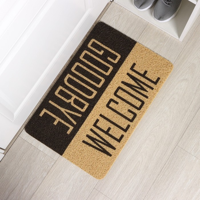 Коврик придверный грязезащитный Доляна &laquo;Здравствуйте. Досвидания&raquo;, 40&times;60 см