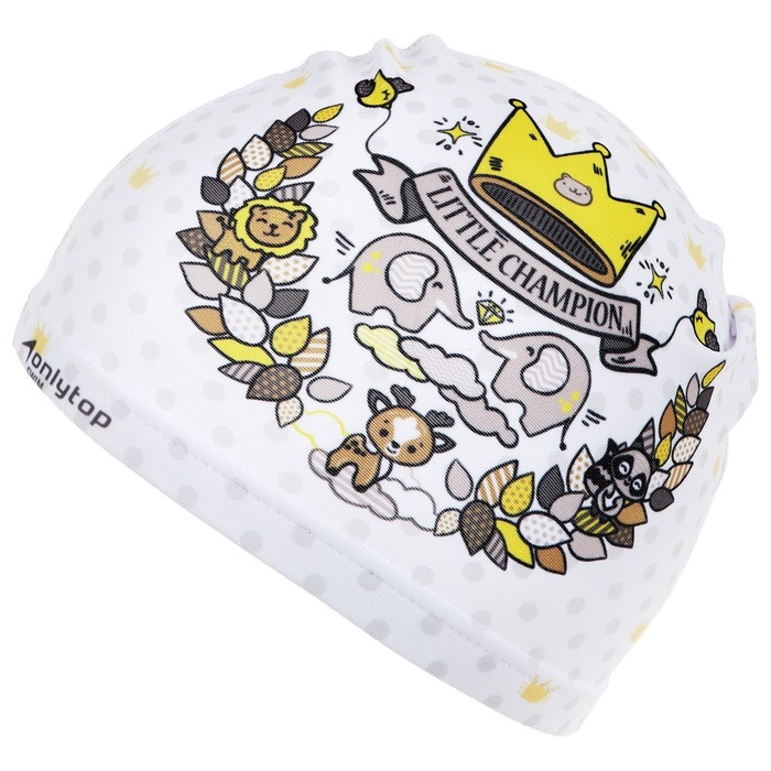Шапочка для плавания детская ONLYTOP &laquo;Маленький чемпион&raquo;, тканевая, обхват 46-52 см