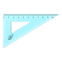 Набор чертёжный 4 предмета (линейка 15 см, угольник 30 &deg;/ 60 &deg;, 10 см; угольник 45 &deg;/ 45 &deg;, 8 см; транспортир 180 &deg;, 9 см), прозрачный синий