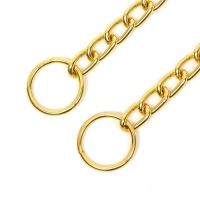 Ошейник - удавка металлический однорядный, 60 см, толщина проволоки 3 мм, золотистый