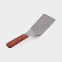 Лопатка кондитерская изогнутая, 30&times;7 см, нержавеющая сталь, деревянная ручка