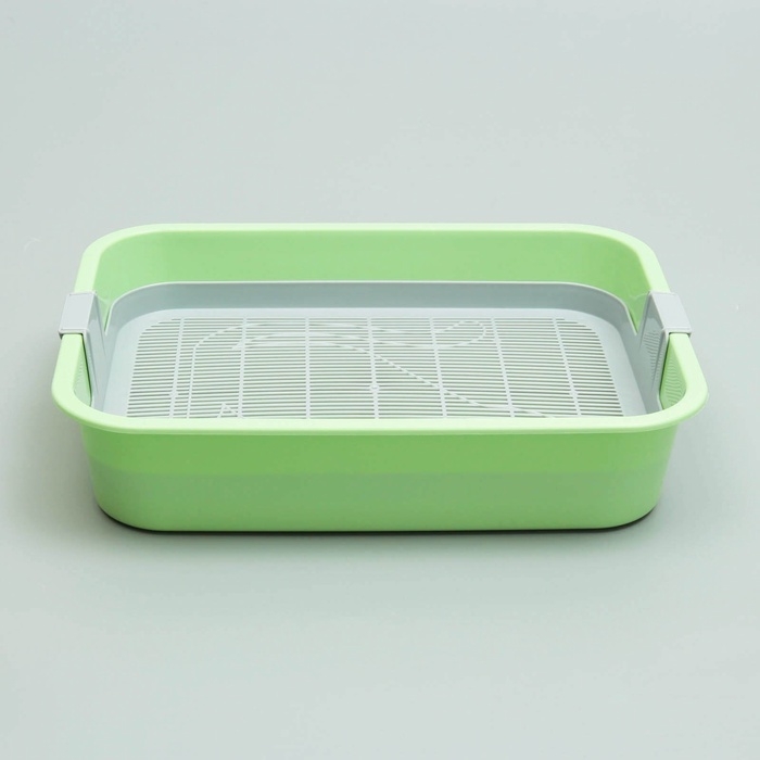 Туалет Туалет "Мур-мяу" для кошек, с сеткой, 33,2 х 25,6 х 7,2 см, зелёный