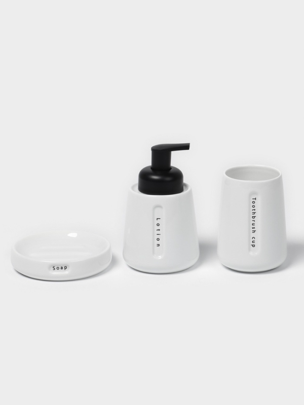 Набор для ванной "Мини" 3 предмета (дозатор для мыла, стакан, мыльница)