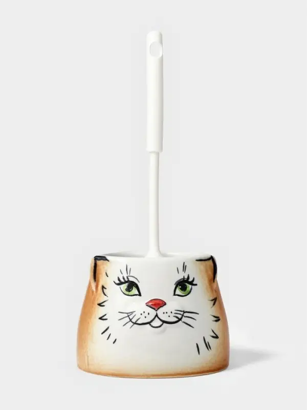Ёршик для унитаза с подставкой &laquo;Кошка&raquo;, фарфор, МИКС