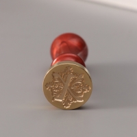 Печать для сургуча с пластиковой ручкой "Буква X на вензеле" 2,5х2,5х6,3 см