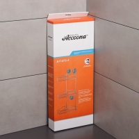 Полка угловая 3-х ярусная Accoona, A11473-3, 20&times;30&times;57 см, на вакуумных присосках, цвет хром